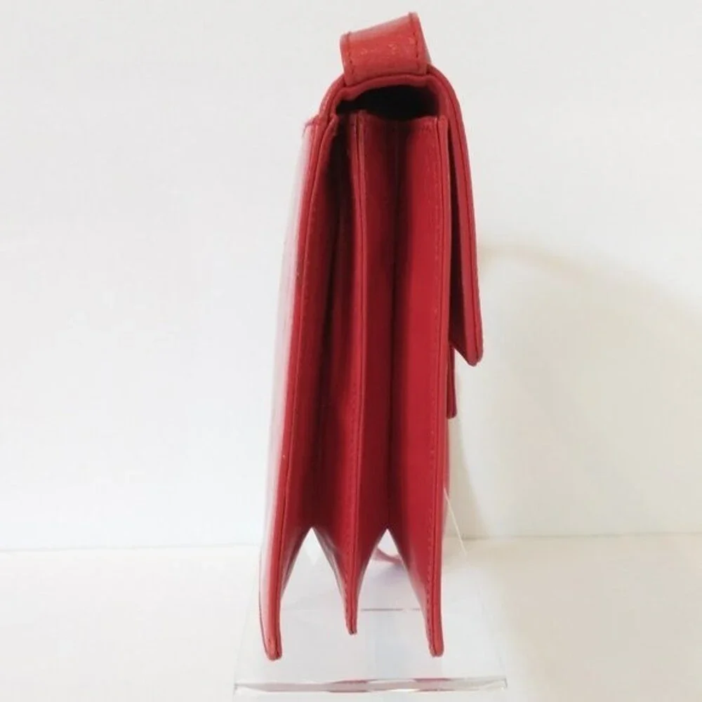 Casadei Made in Italy Red Leather Vintage Shoulder Bag